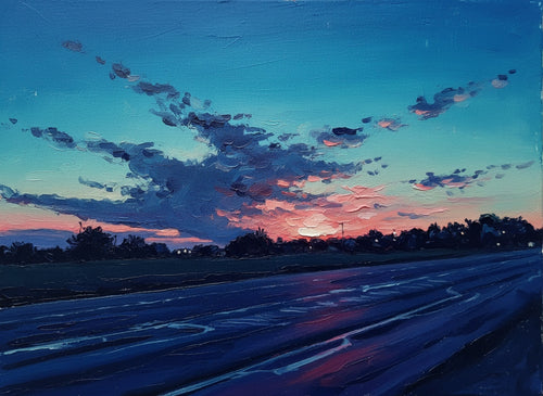 Surreal landscape with a stylized sky and ground